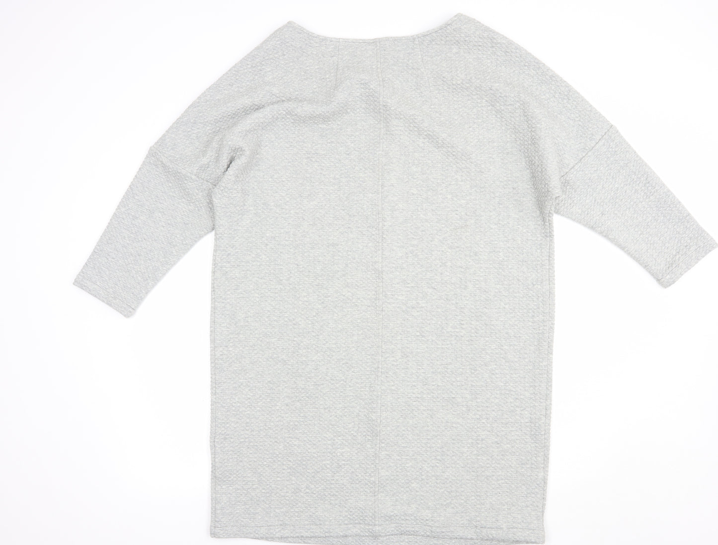 Joules Womens Grey  Cotton T-Shirt Dress  Size 16  Boat Neck Pullover
