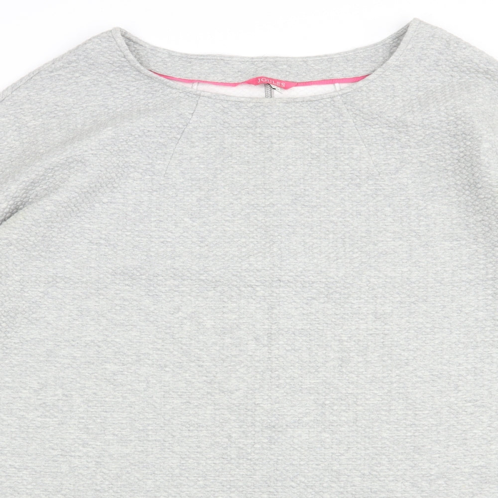 Joules Womens Grey  Cotton T-Shirt Dress  Size 16  Boat Neck Pullover