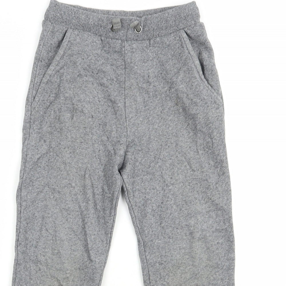 Marks and Spencer Boys Grey  Cotton Jogger Trousers Size 8-9 Years  Regular Drawstring
