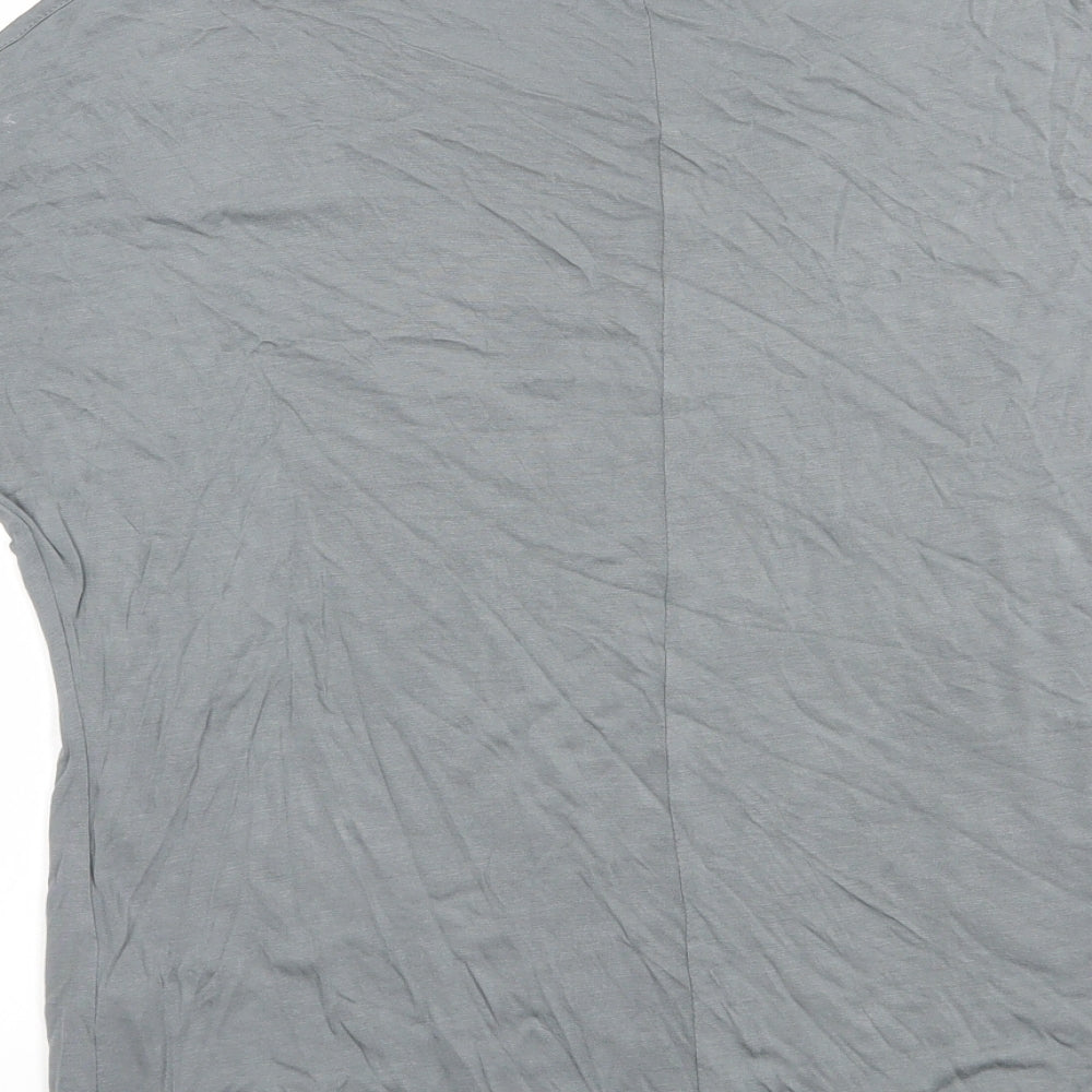 LASCANA Womens Grey  Viscose Basic Blouse Size 10 Boat Neck - Cold Shoulder