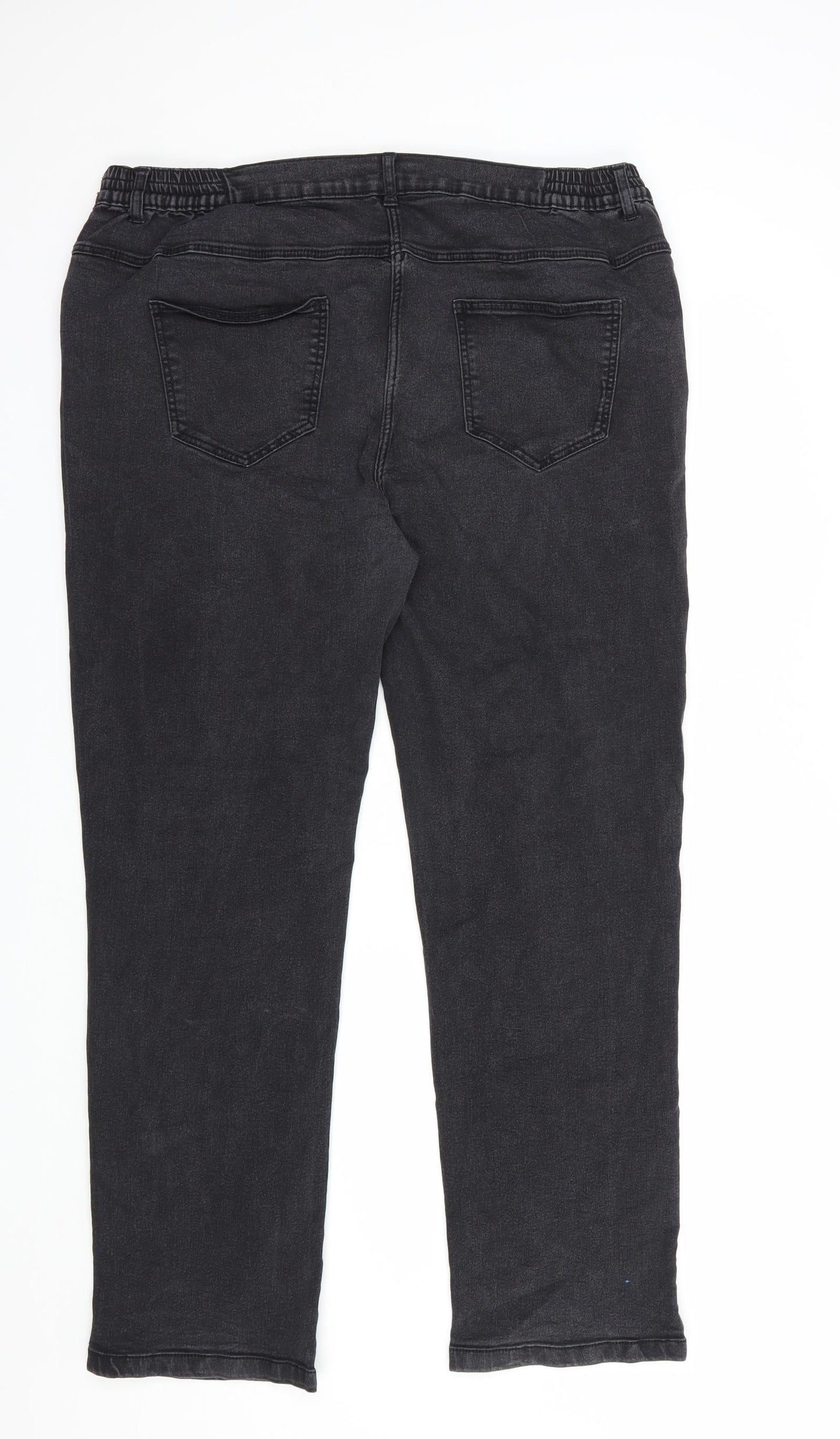 Bonmarché Womens Black  Cotton Straight Jeans Size 20 L30 in Regular Button