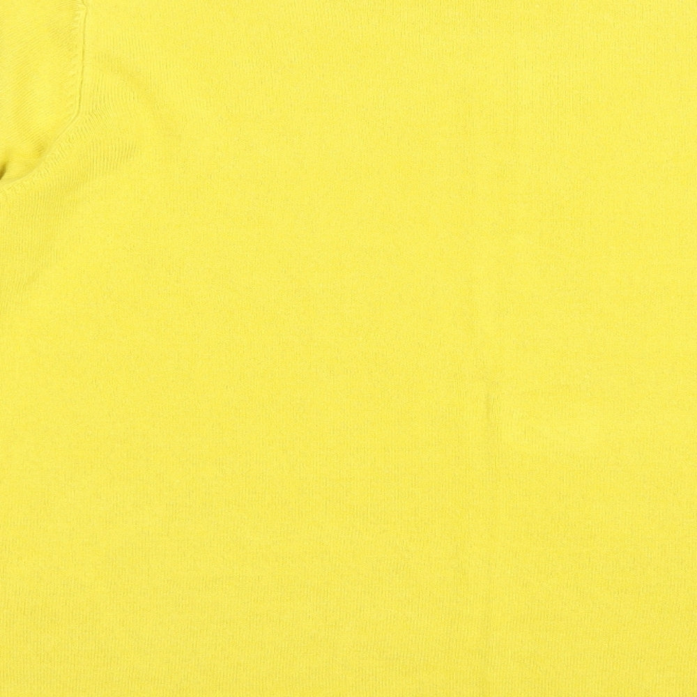 Marks and Spencer Womens Yellow Crew Neck  Acrylic Pullover Jumper Size 14