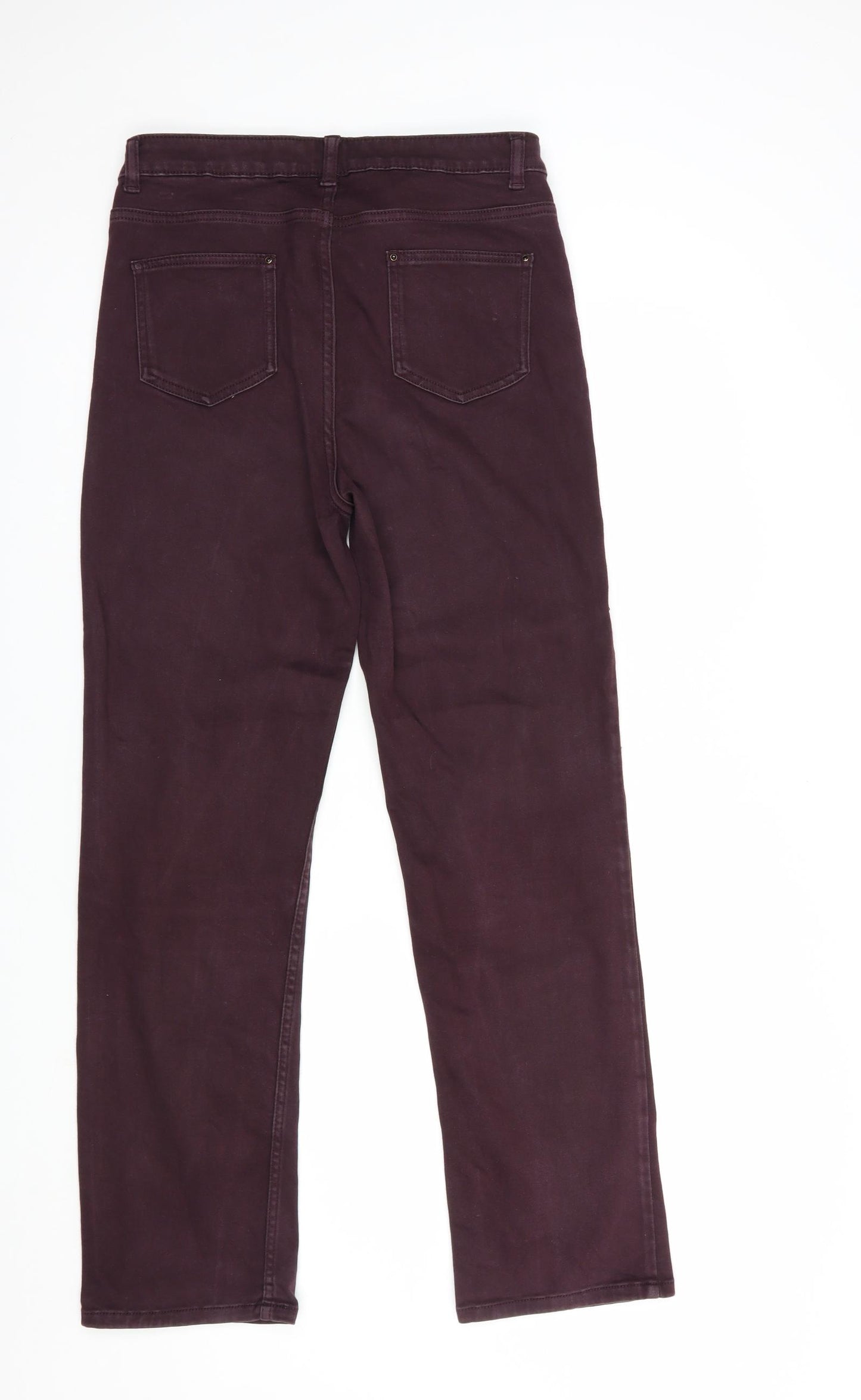 Per Una Womens Purple  Cotton Straight Jeans Size 12 L31 in Regular Button