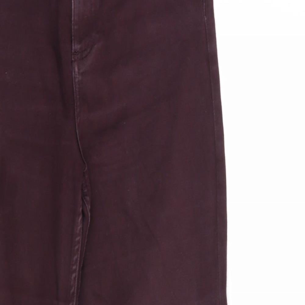 Per Una Womens Purple  Cotton Straight Jeans Size 12 L31 in Regular Button