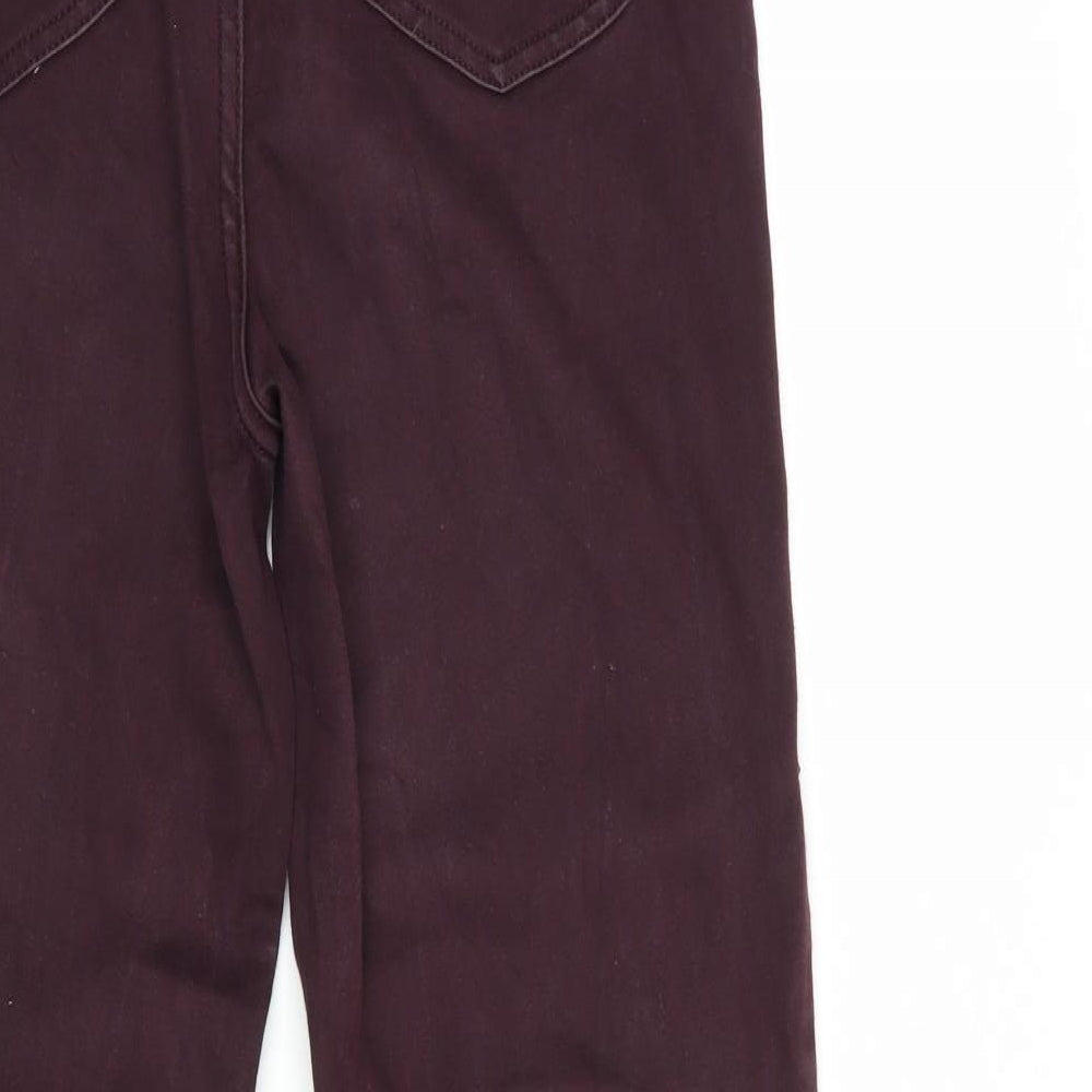 Per Una Womens Purple  Cotton Straight Jeans Size 12 L31 in Regular Button