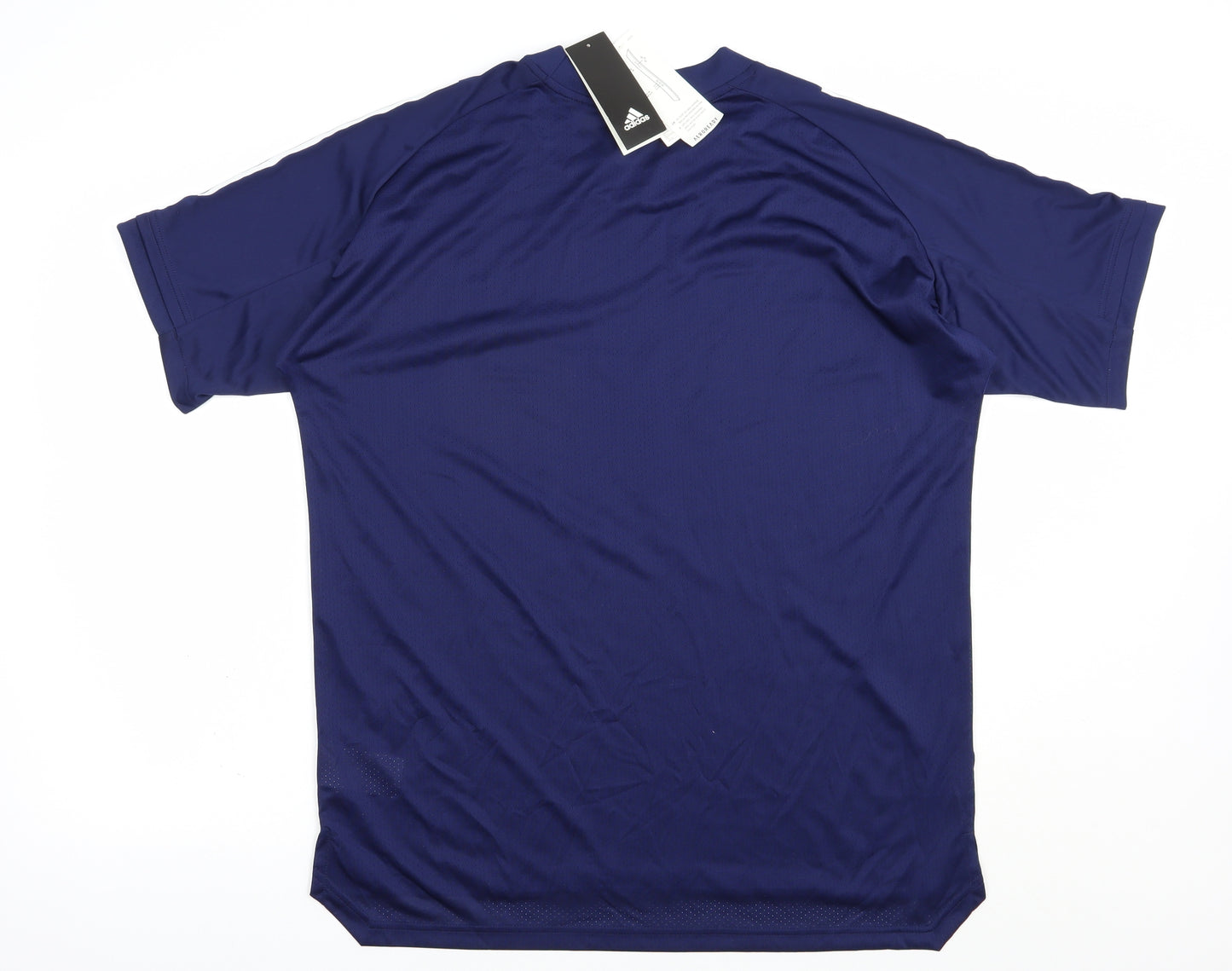 adidas Mens Blue  Polyester  T-Shirt Size L Crew Neck  - Scotland