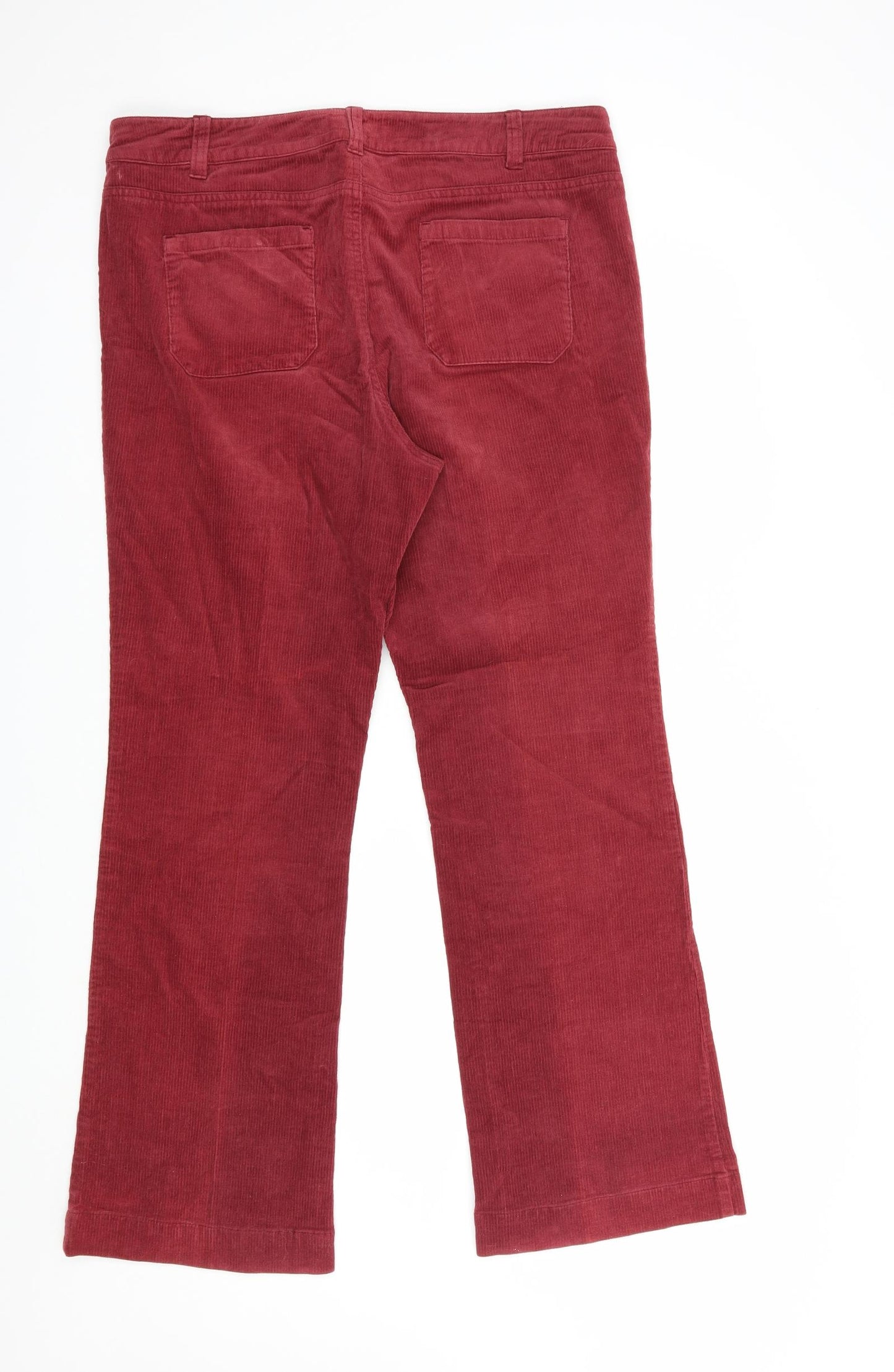 Monsoon Womens Red  Cotton Trousers  Size 16 L31 in Regular Button
