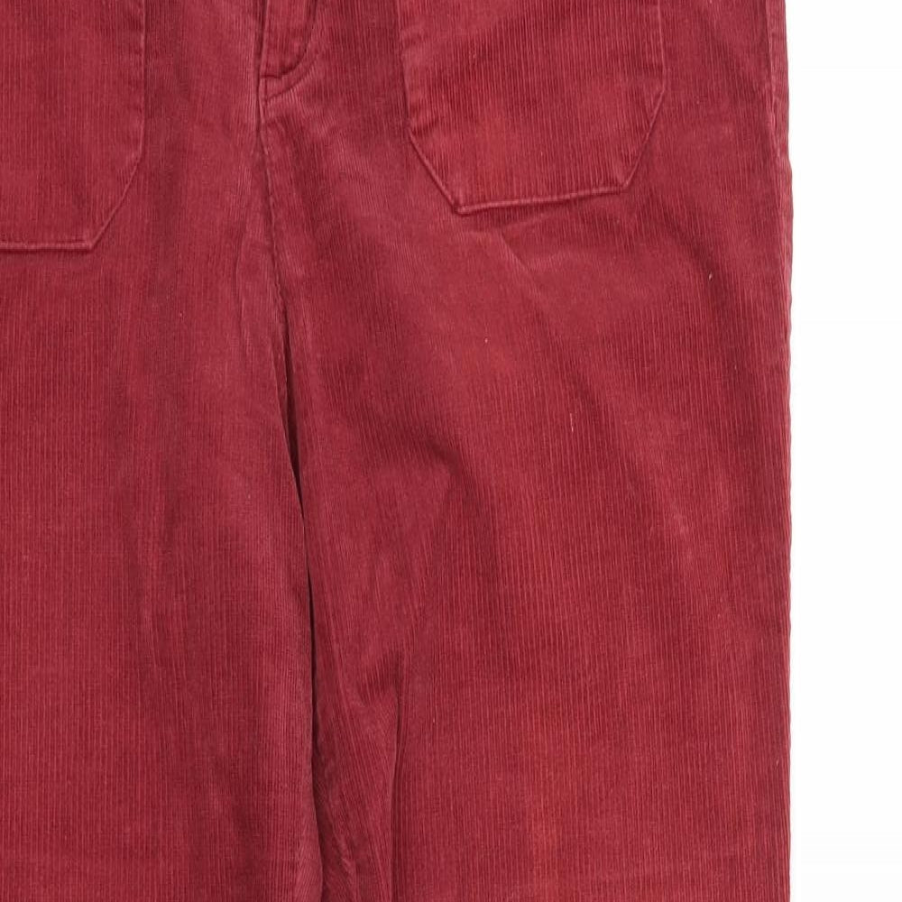 Monsoon Womens Red  Cotton Trousers  Size 16 L31 in Regular Button