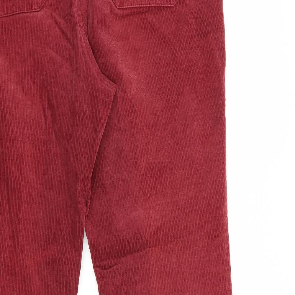 Monsoon Womens Red  Cotton Trousers  Size 16 L31 in Regular Button