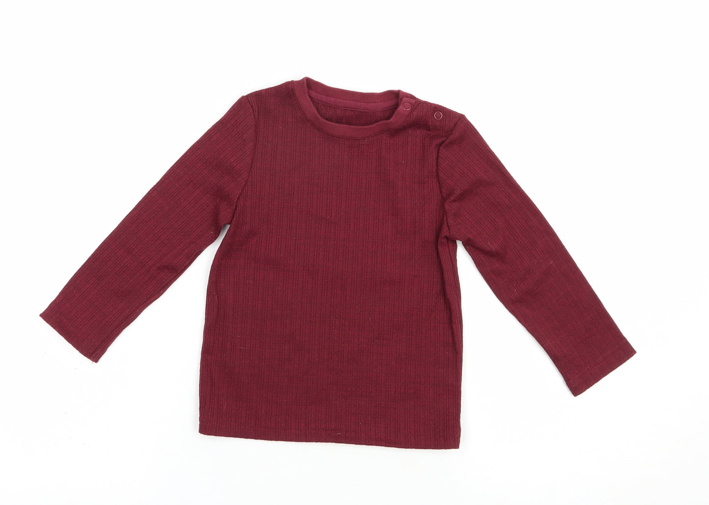 Nutmeg Baby Purple  Polyester Pullover T-Shirt Size 18-24 Months Crew Neck Snap