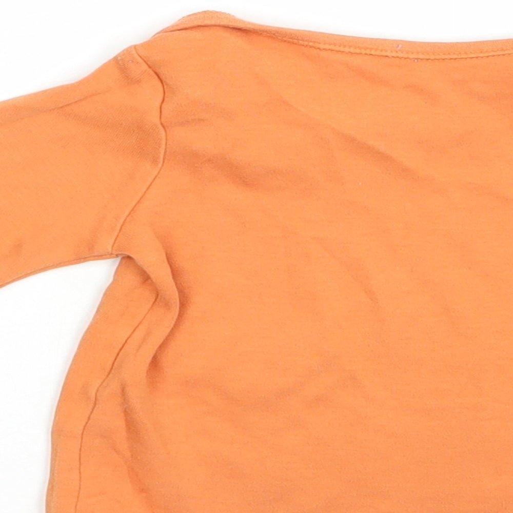 Nutmeg Baby Orange  Cotton Pullover T-Shirt Size 12 Months Crew Neck Pullover - Sausage Dog