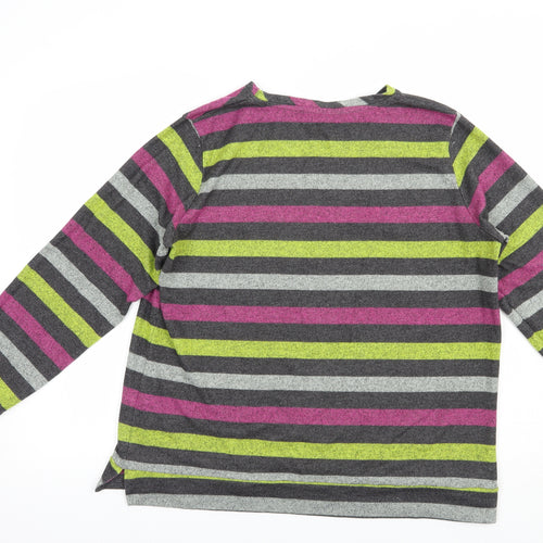 Pretty Secrets Womens Multicoloured Striped Polyester Pullover Sweatshirt Size 16  Pullover