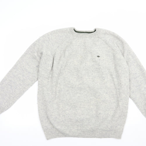 Easy Womens Grey Crew Neck  Acrylic Pullover Jumper Size XL