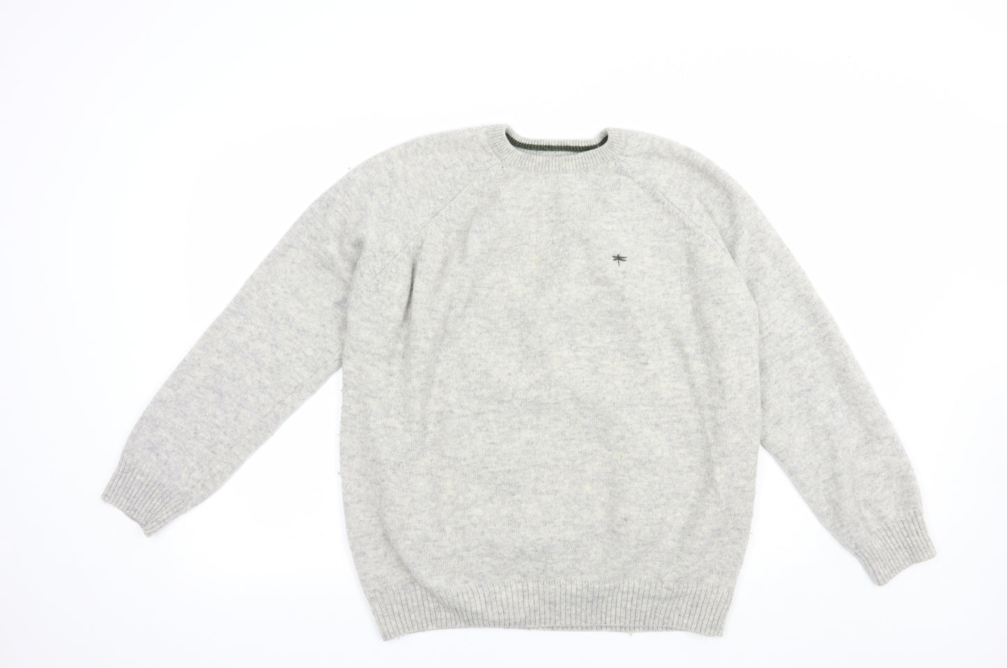 Easy Womens Grey Crew Neck  Acrylic Pullover Jumper Size XL
