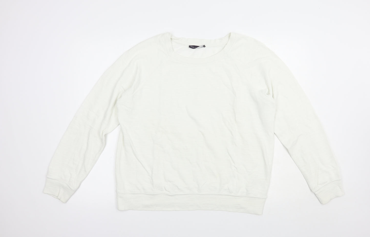 Marks and Spencer Womens White  Cotton Pullover Sweatshirt Size 14  Pullover