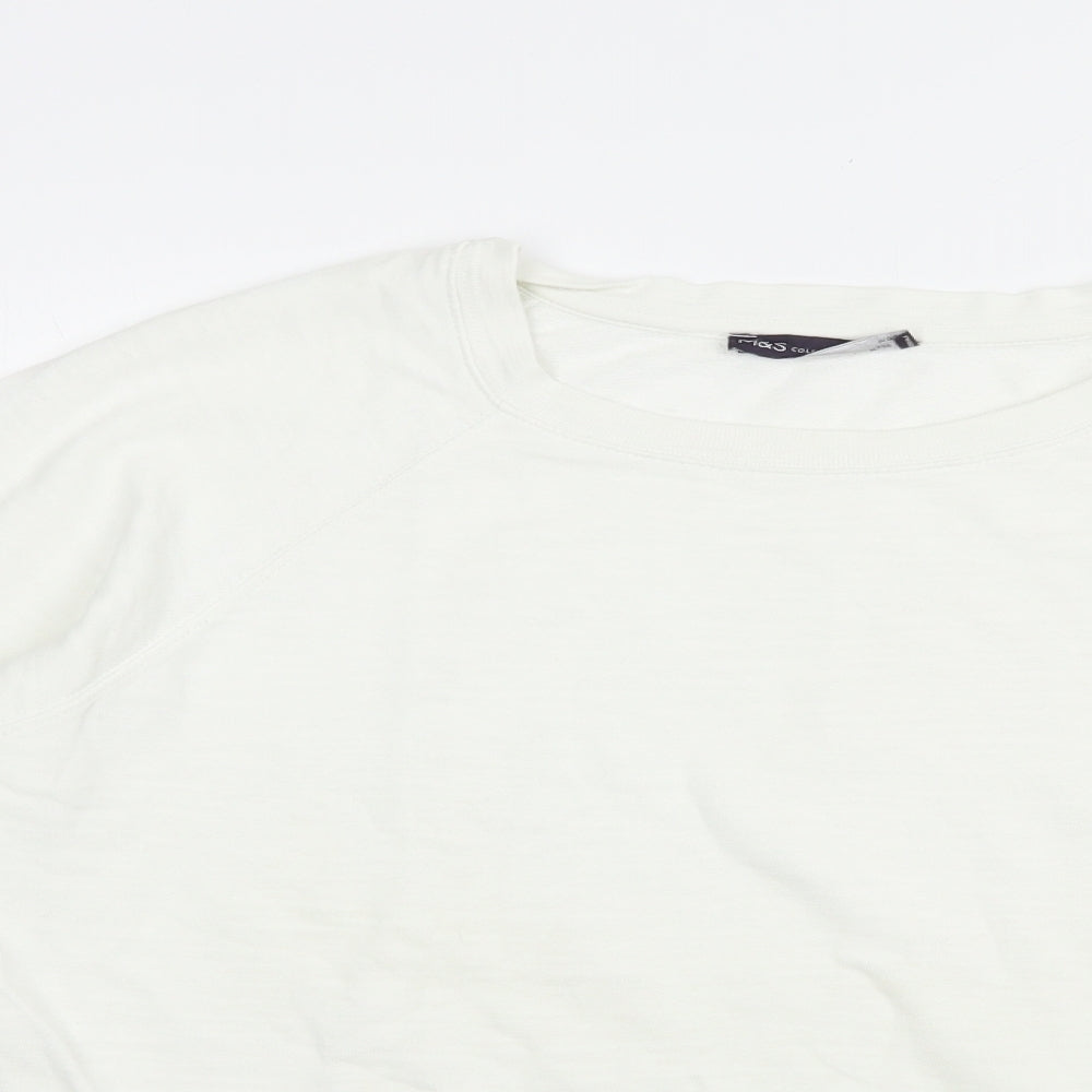 Marks and Spencer Womens White  Cotton Pullover Sweatshirt Size 14  Pullover