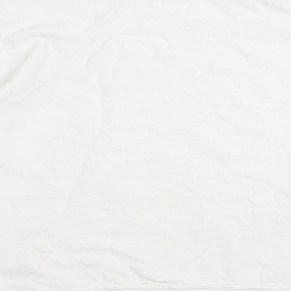 Marks and Spencer Womens White  Cotton Pullover Sweatshirt Size 14  Pullover