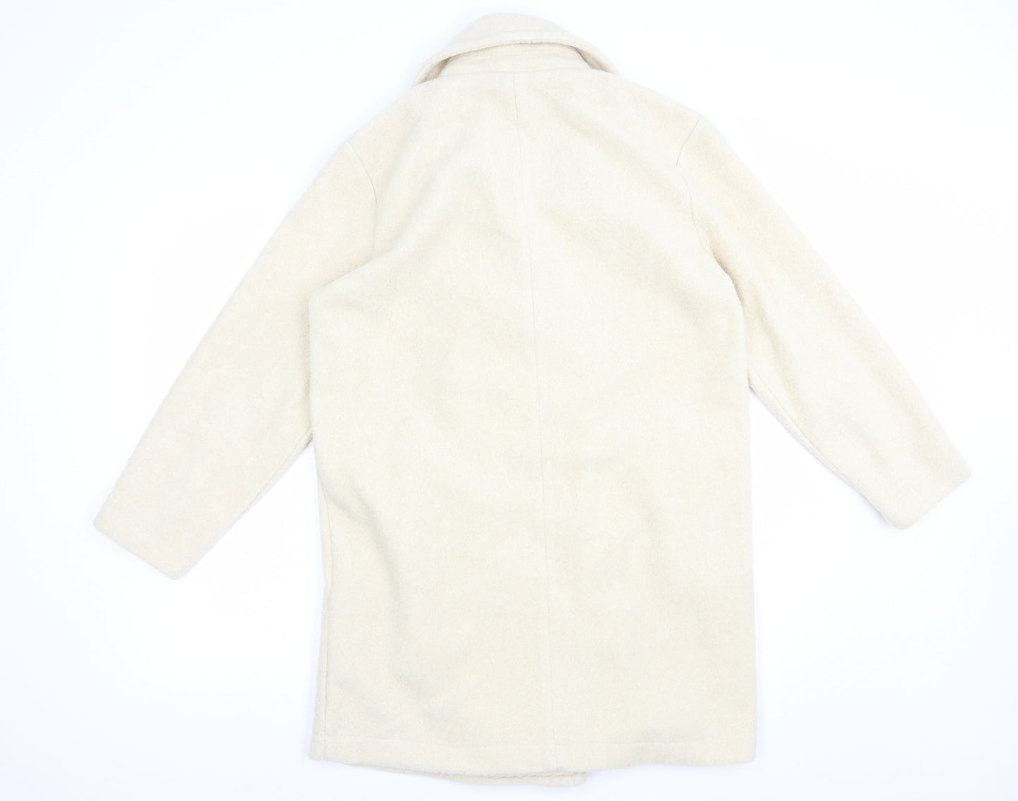 TU Womens Beige   Pea Coat Coat Size S  Button