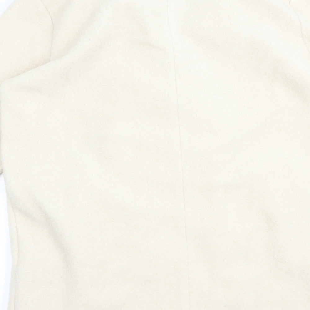 TU Womens Beige   Pea Coat Coat Size S  Button
