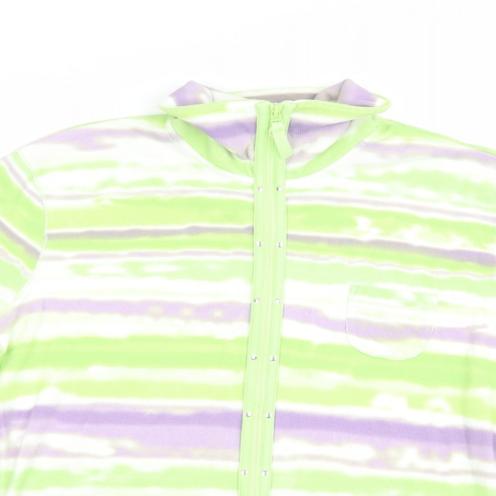 Basler Womens Green Striped Cotton Sweatshirt Size 14