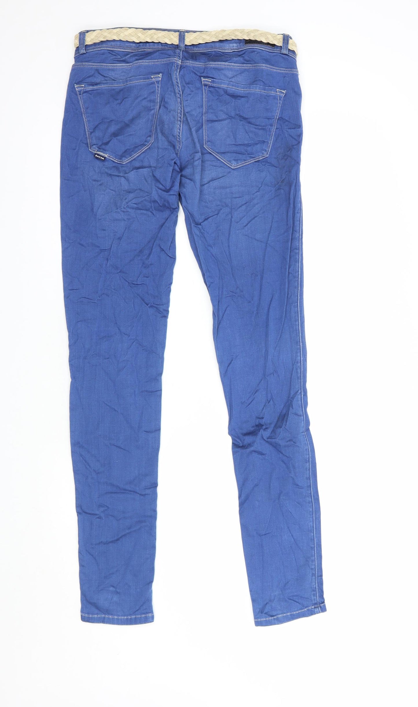 Salsa Womens Blue  Cotton Skinny Jeans Size 10 L32 in Regular Button