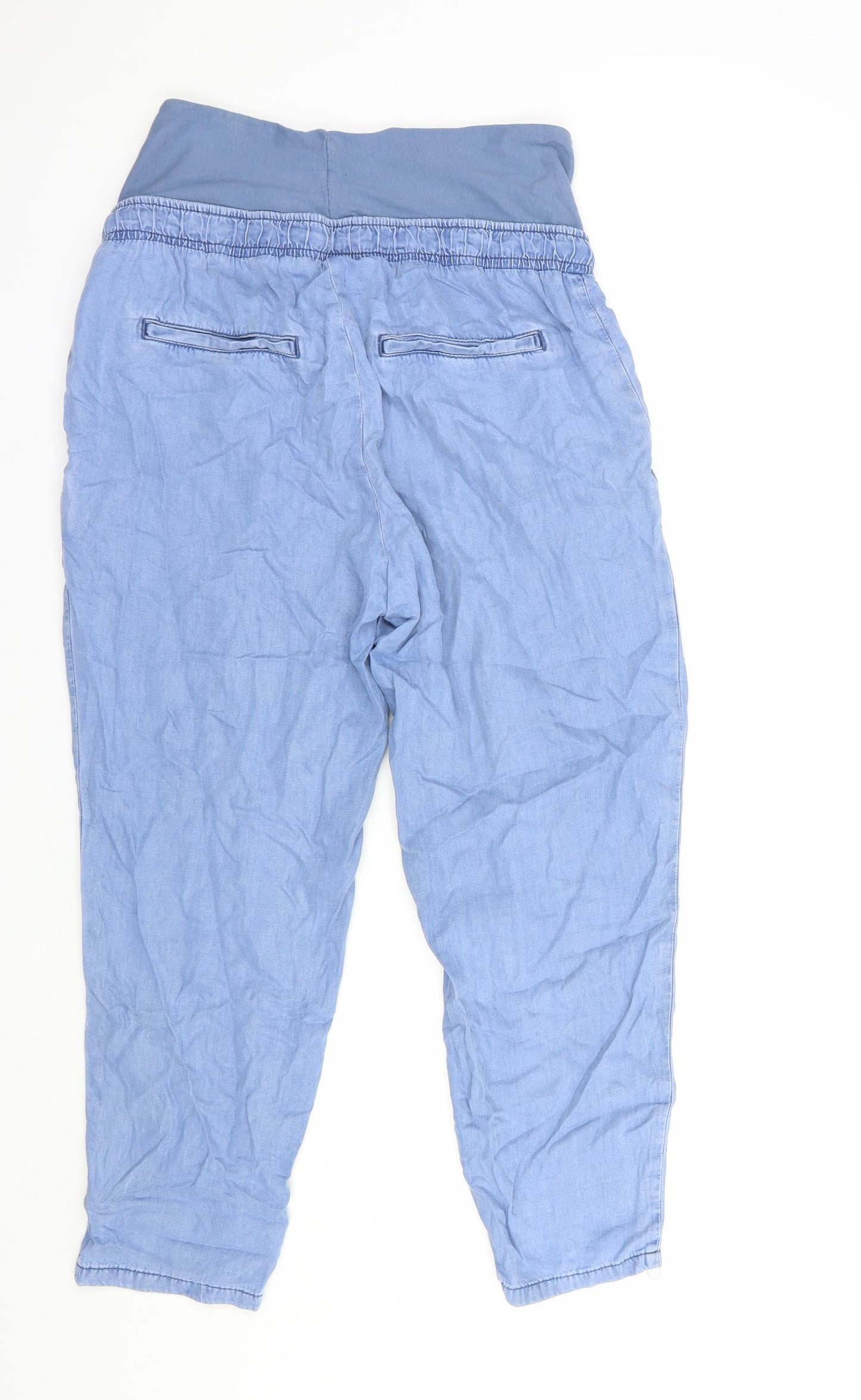 H&M Womens Blue  Lyocell Jogger Trousers Size M L29 in Regular Drawstring - Maternity