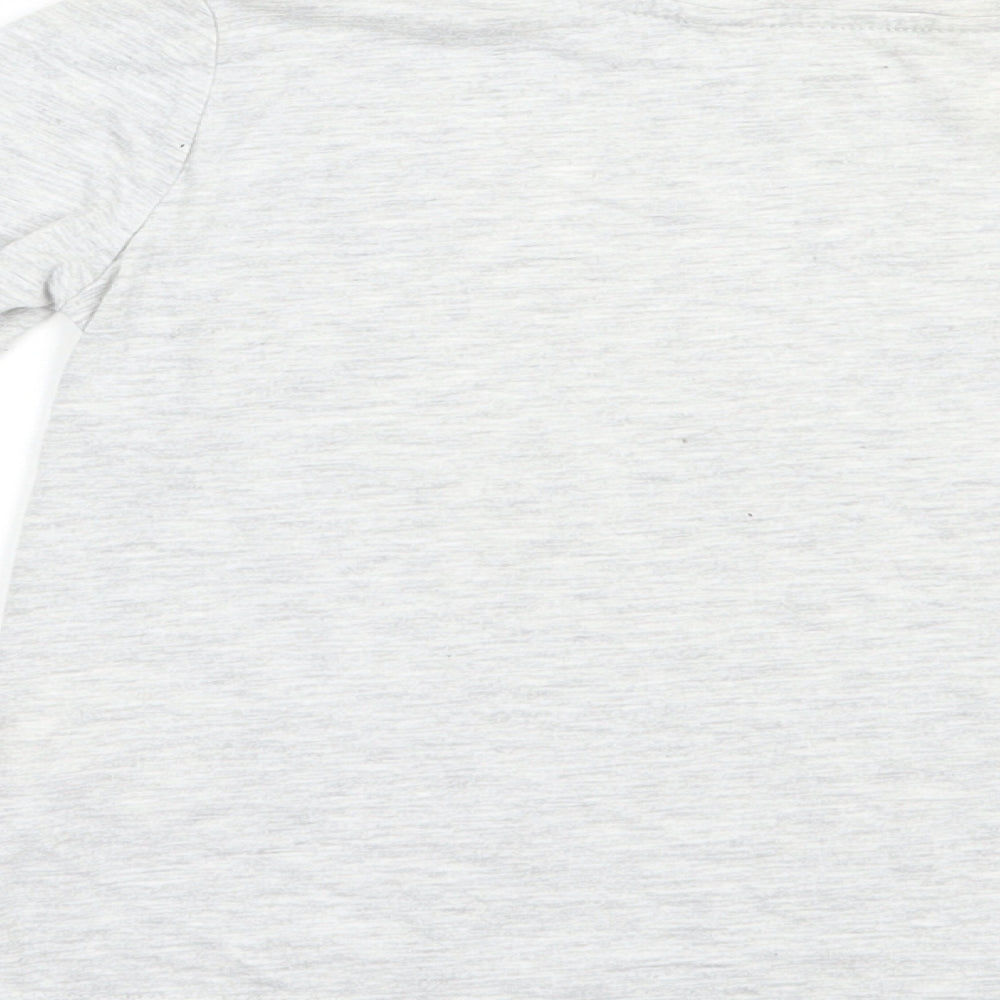 H&M Girls Grey  Polyester Basic T-Shirt Size 4-5 Years Crew Neck Pullover - Floss Mode