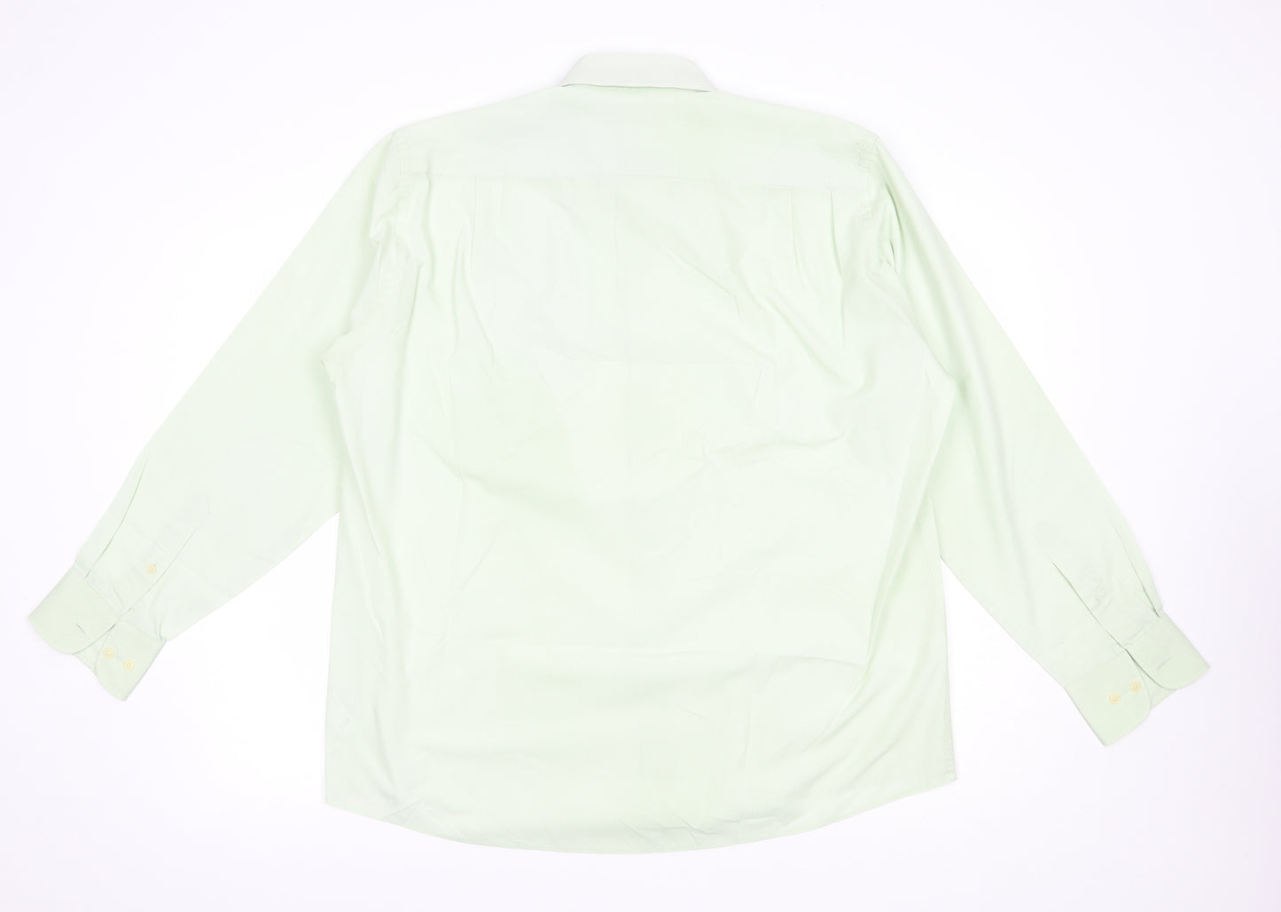 Thomas Nash Mens Green  Polyester  Dress Shirt Size 17 Collared Button