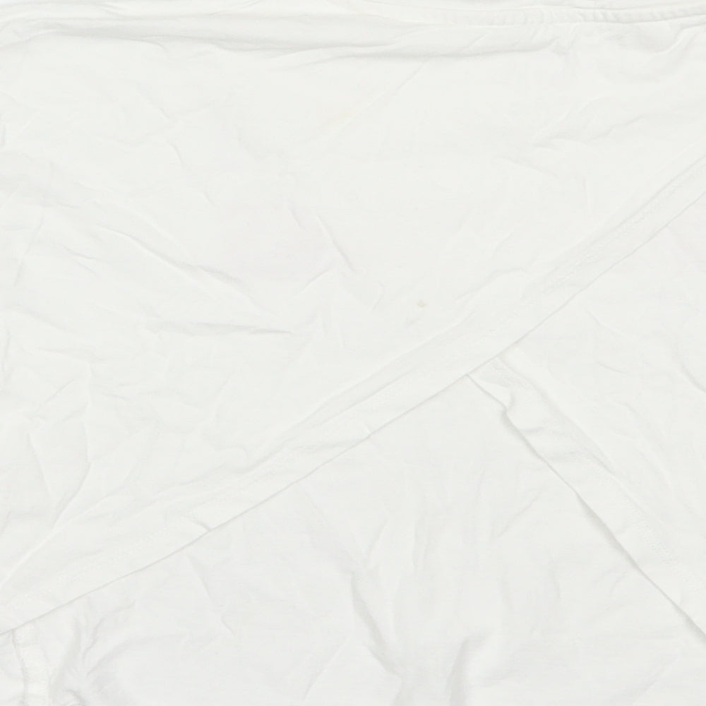 Mango Girls White  Cotton Basic T-Shirt Size 11-12 Years Crew Neck Pullover - Jumping Jacks