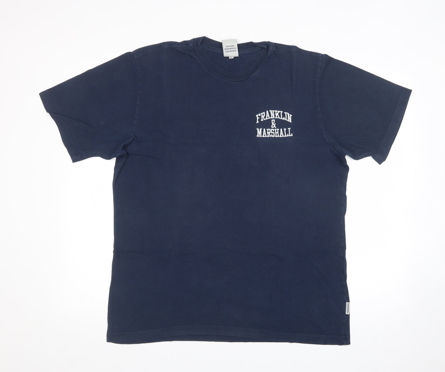 Franklin Marshall Mens Blue  Cotton  T-Shirt Size XL Crew Neck