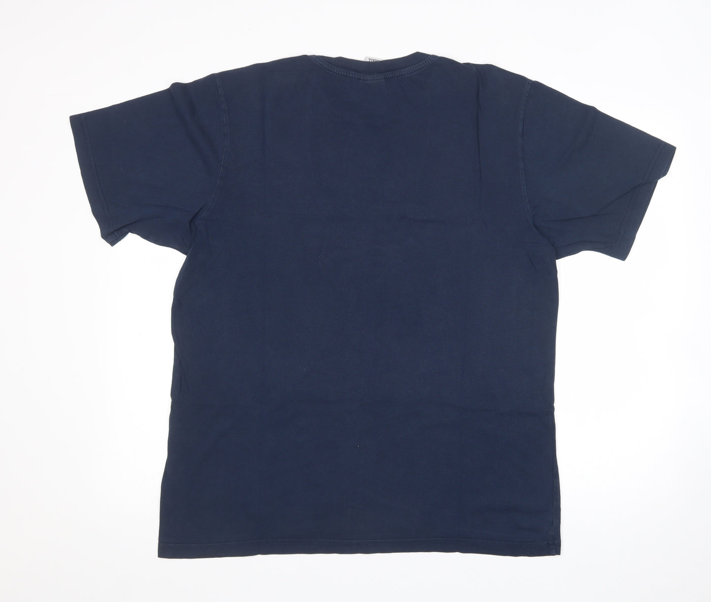 Franklin Marshall Mens Blue  Cotton  T-Shirt Size XL Crew Neck