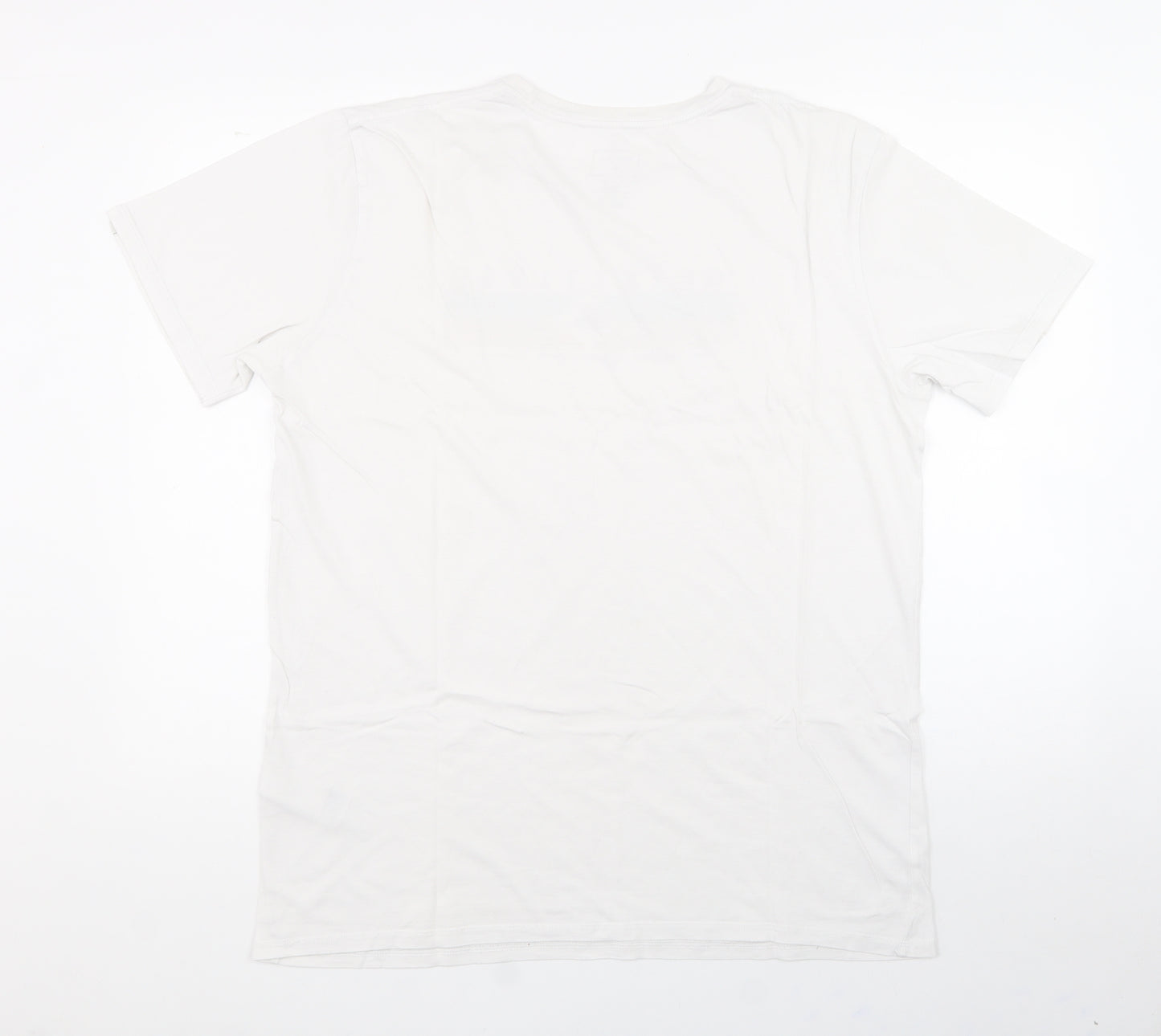 JACK & JONES Mens White  Cotton  T-Shirt Size M Crew Neck