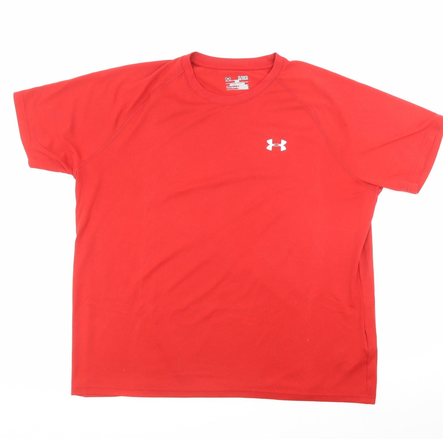 Under armour Mens Red  Polyester  T-Shirt Size XL Crew Neck  - loose fit