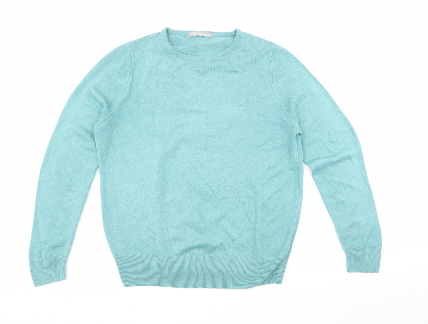Marks and Spencer Womens Blue  Acrylic Pullover Sweatshirt Size 14