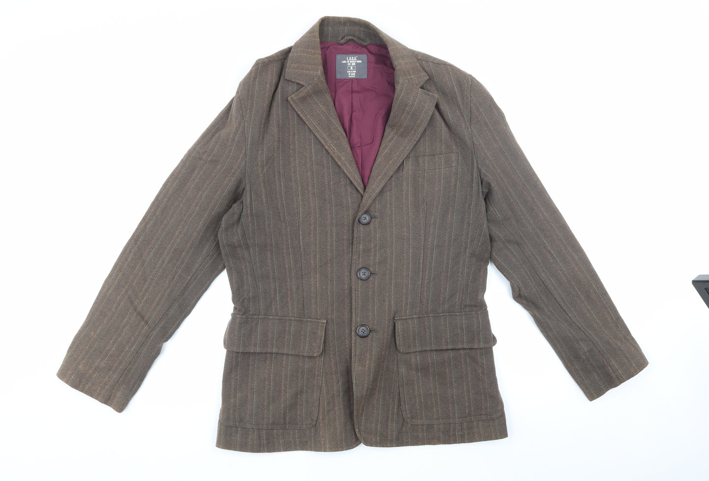 H&M Womens Brown Plaid  Jacket Blazer Size M