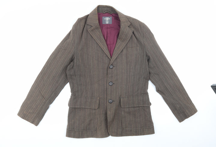 H&M Womens Brown Plaid  Jacket Blazer Size M