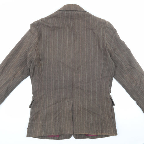 H&M Womens Brown Plaid  Jacket Blazer Size M