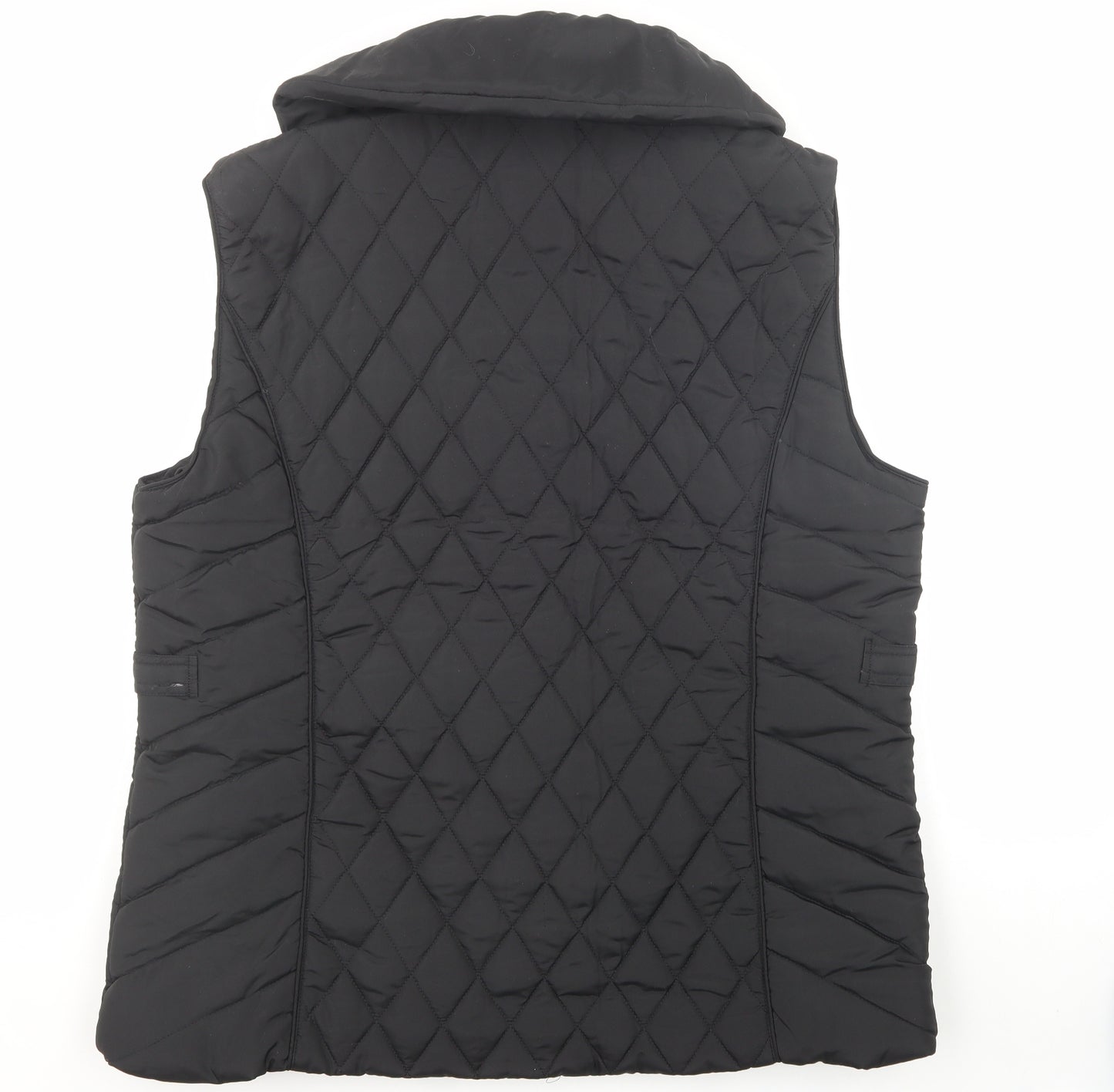 Jane Austin Womens Black Houndstooth  Gilet Coat Size 50  Buckle