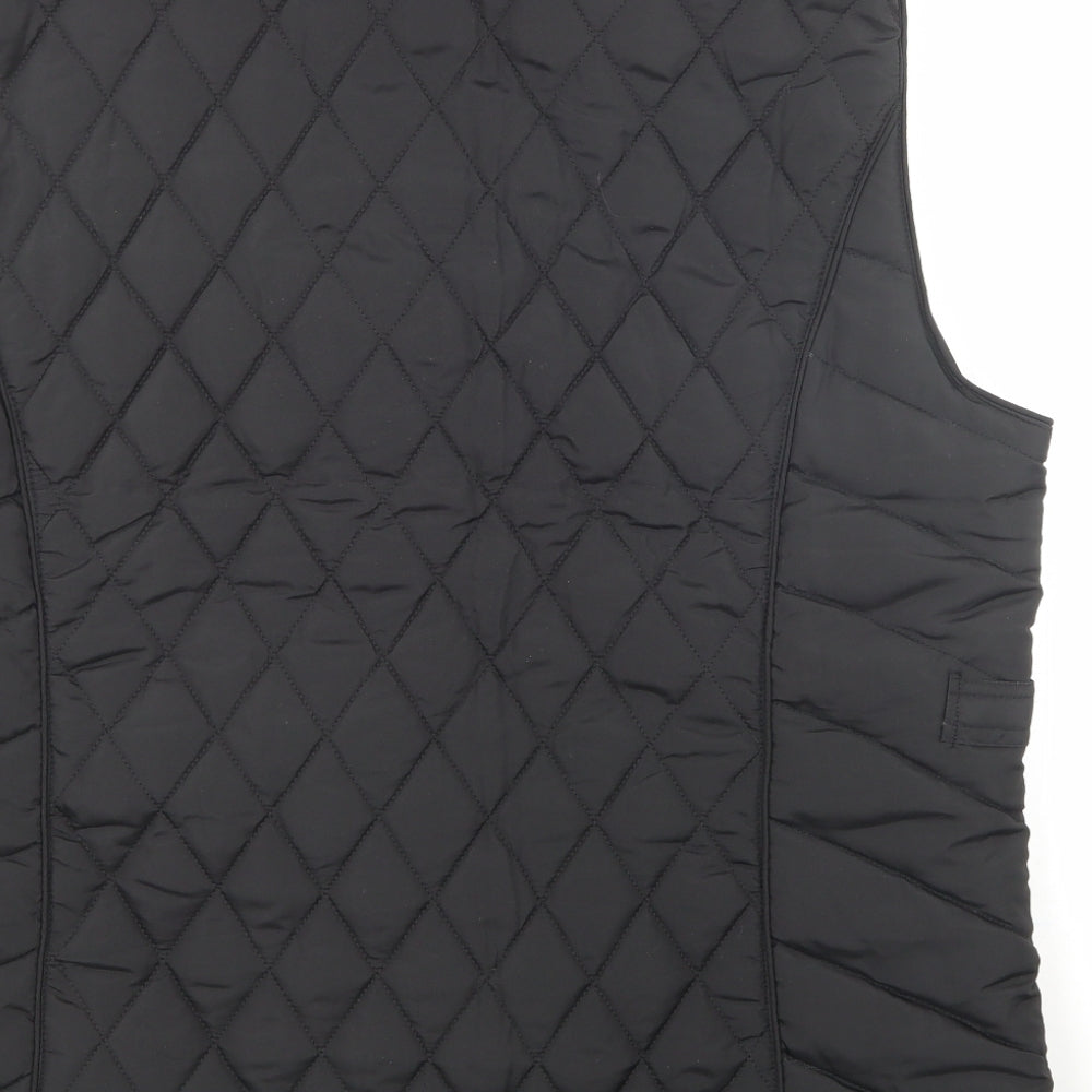 Jane Austin Womens Black Houndstooth  Gilet Coat Size 50  Buckle