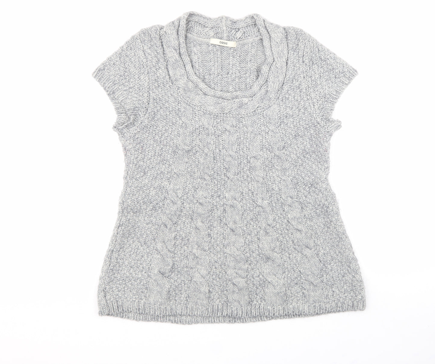 Oasis Womens Grey  Acrylic Pullover Sweatshirt Size L
