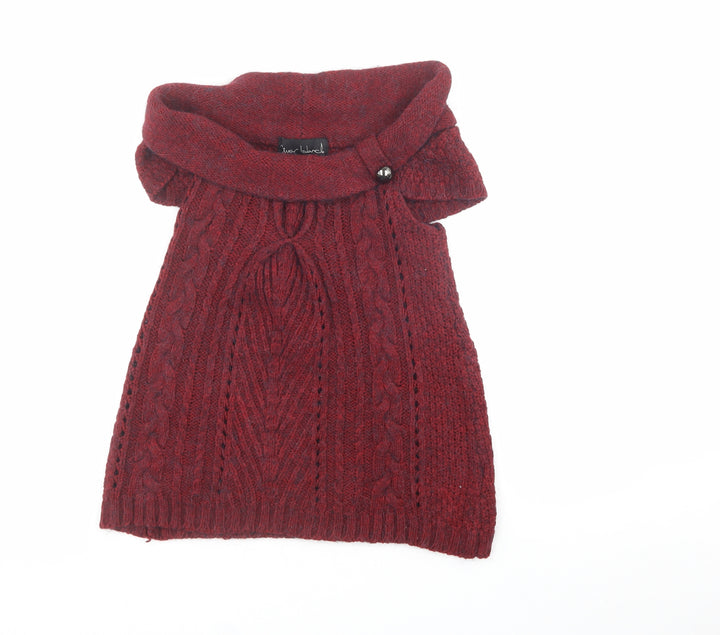River Island Womens Red Roll Neck  Acrylic Pullover Jumper Size 6
