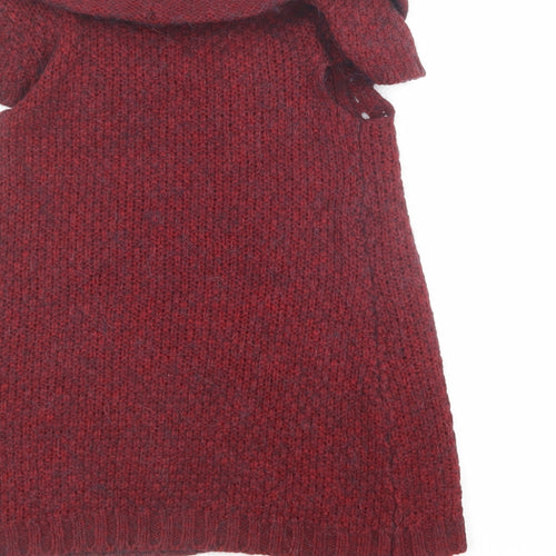 River Island Womens Red Roll Neck  Acrylic Pullover Jumper Size 6