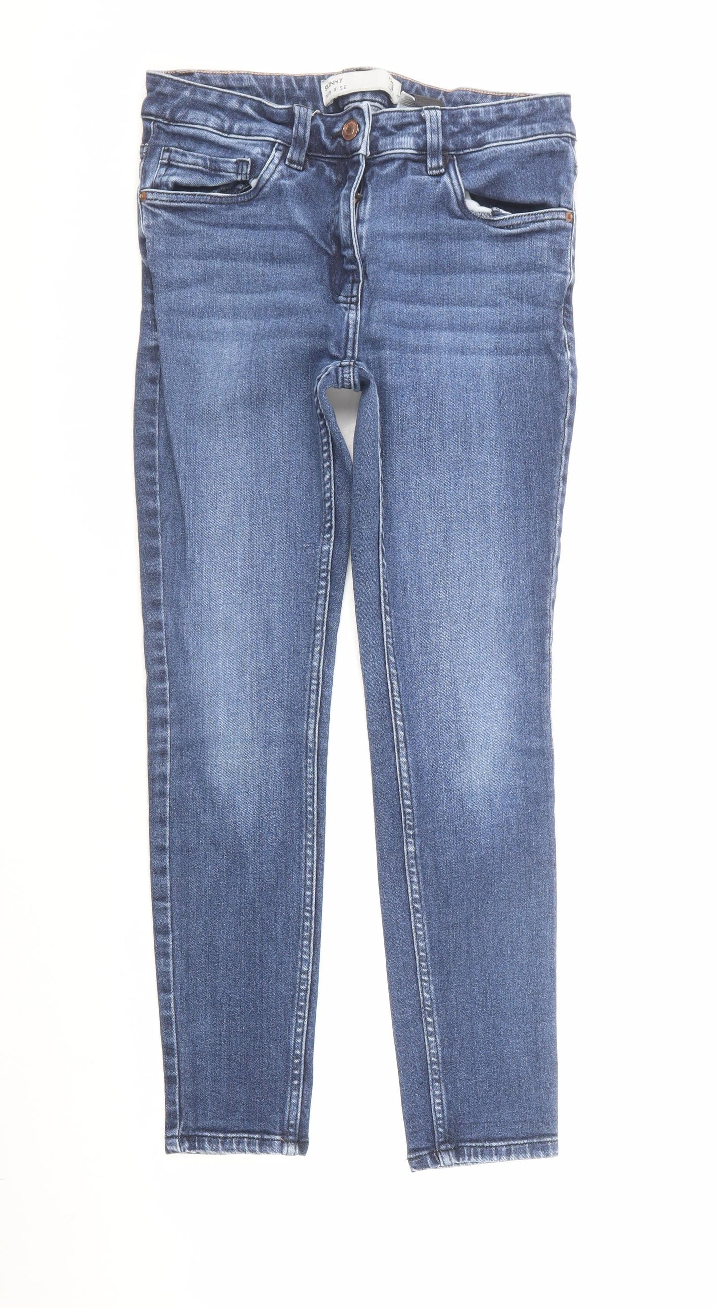 NEXT Womens Blue  Cotton Skinny Jeans Size 10 L26 in Regular  - Short leg