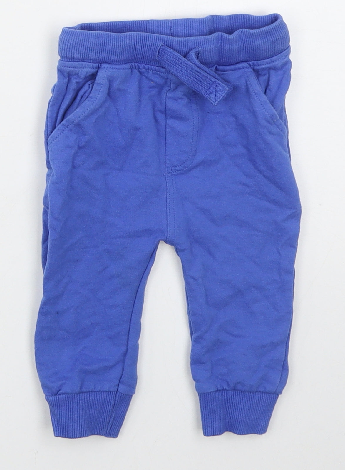 Dunnes Boys Blue  Cotton Sweatpants Trousers Size 6-9 Months  Drawstring