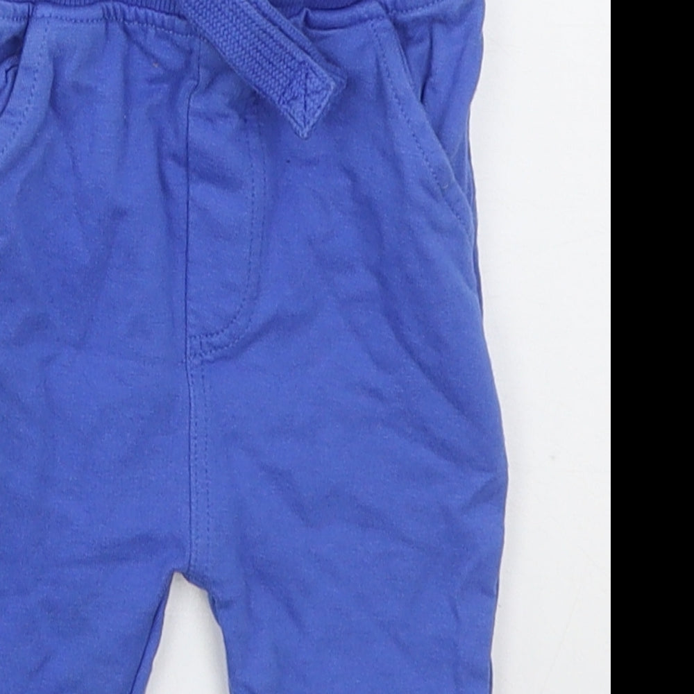 Dunnes Boys Blue  Cotton Sweatpants Trousers Size 6-9 Months  Drawstring