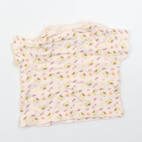 Rockababy Girls Pink  Cotton Basic T-Shirt Size 3-6 Months Crew Neck Pullover - Bear Mess