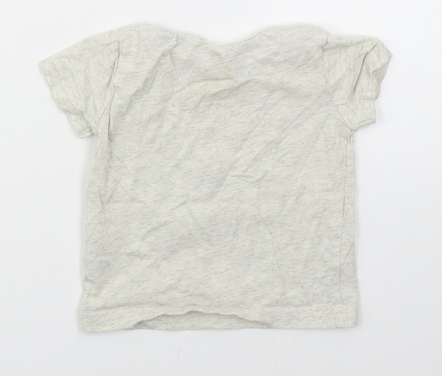 NEXT Boys Grey  Cotton Basic T-Shirt Size 3-6 Months Crew Neck Pullover - Dog Dude