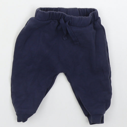 George Boys Blue  Cotton Sweatpants Trousers Size 3-6 Months  Drawstring