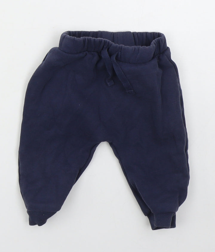 George Boys Blue Cotton Sweatpants Trousers Size 3-6 Months Drawstring