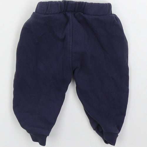 George Boys Blue  Cotton Sweatpants Trousers Size 3-6 Months  Drawstring